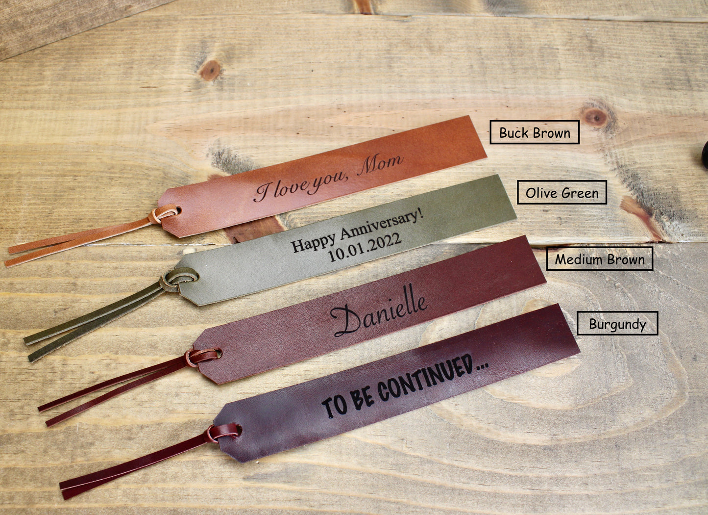 Leather Bookmark - Laser Engraved