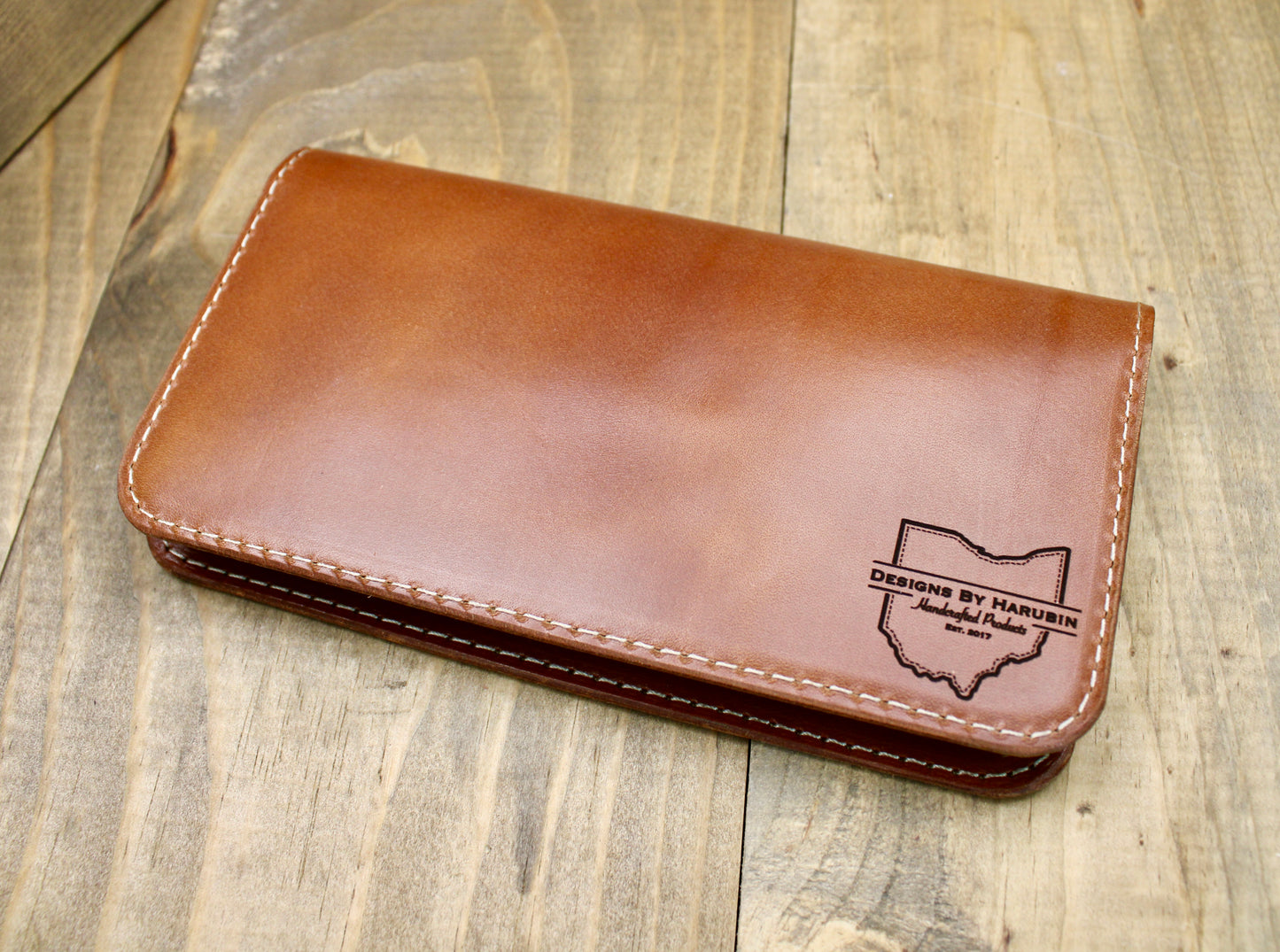 Buck Brown Leather Checkbook Holder