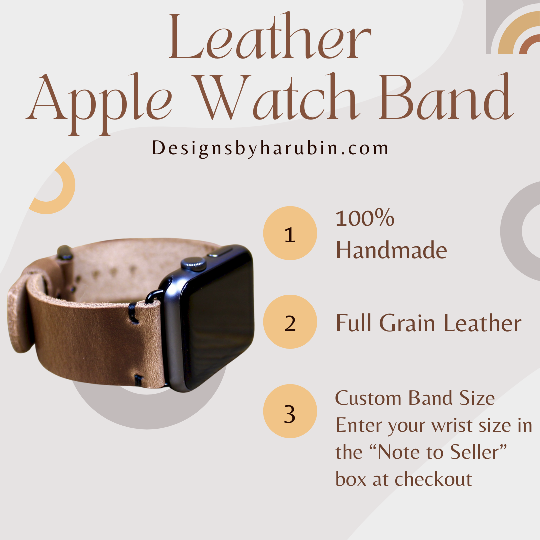 English Tan Leather apple watch Band