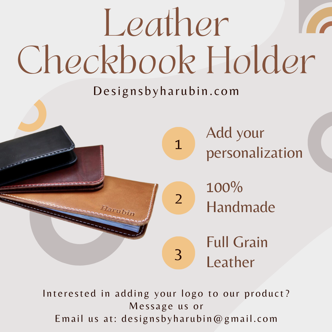 Black Leather Checkbook Holder
