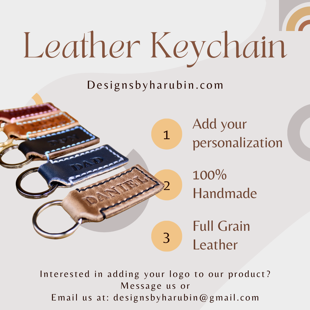 Buck Brown Leather Keychain