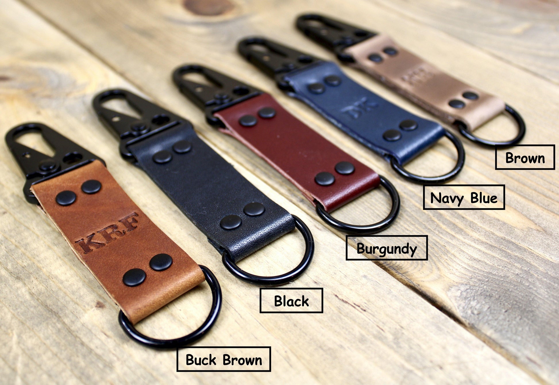 Designs By Harubin Leather keychains HK Clip. Leather keychain for men or women. Leather key fob personalized. personalized leather key holder.