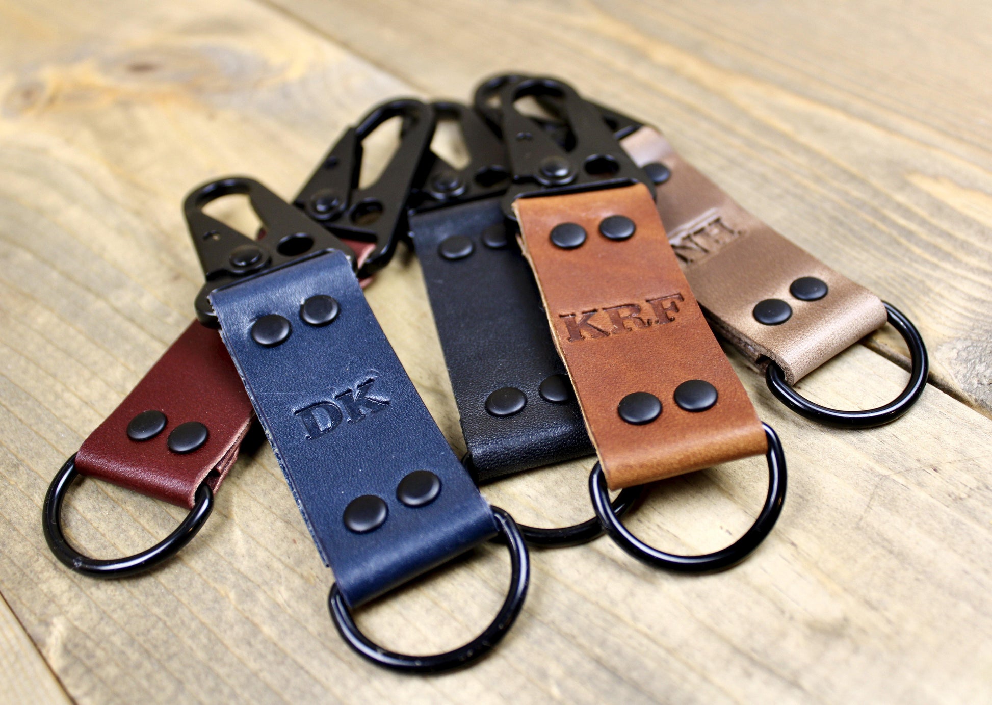 Designs By Harubin Leather keychains HK Clip. Leather keychain for men or women. Leather key fob personalized. personalized leather key holder.