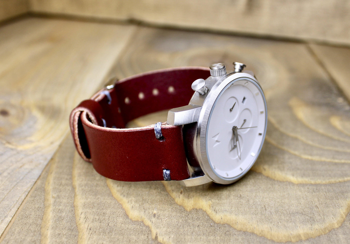 Burgundy Leather Watch Band. Spring Bar leather watch strap. handmade leather watch band. Wickett and Craig leather watch band. 3rd anniversary leather gift. leather watch band for men or women.