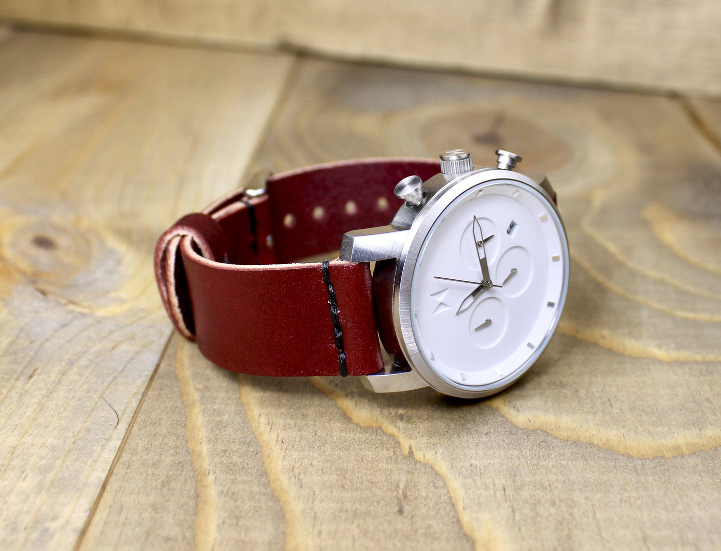 Burgundy Leather Watch Band. Spring Bar leather watch strap. handmade leather watch band. Wickett and Craig leather watch band. 3rd anniversary leather gift. leather watch band for men or women.