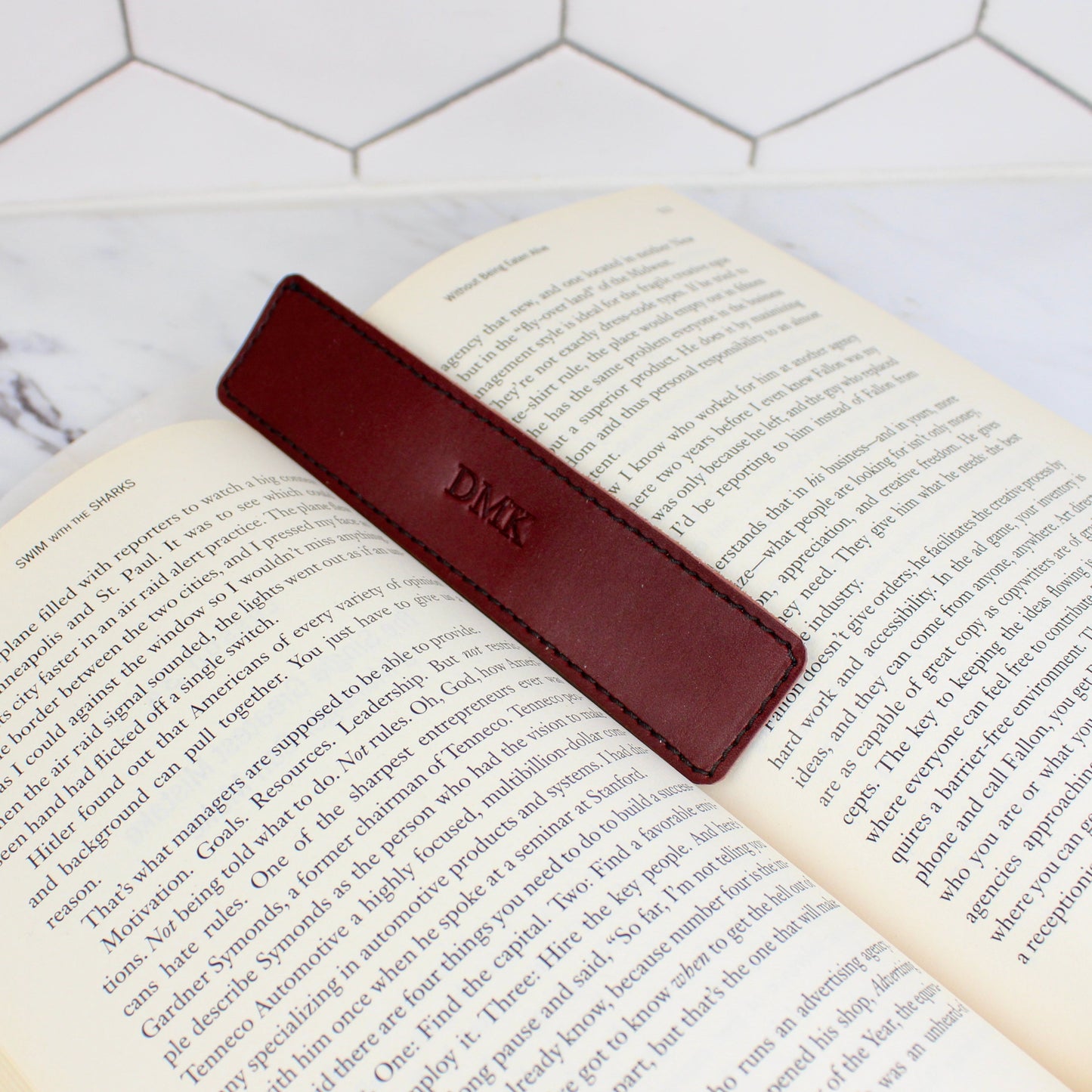 Stitched Leather Bookmark