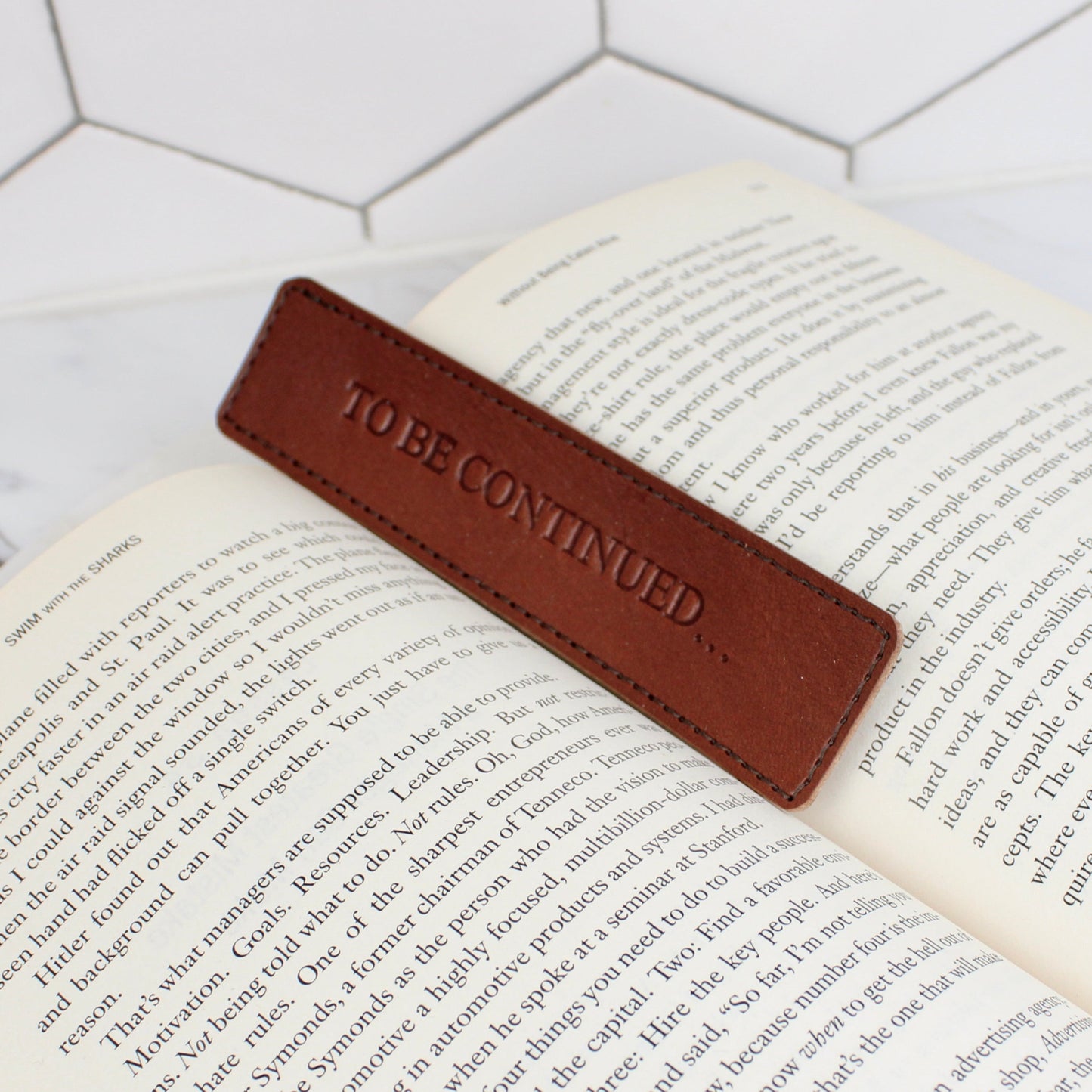 Brown Leather bookmark for men or women