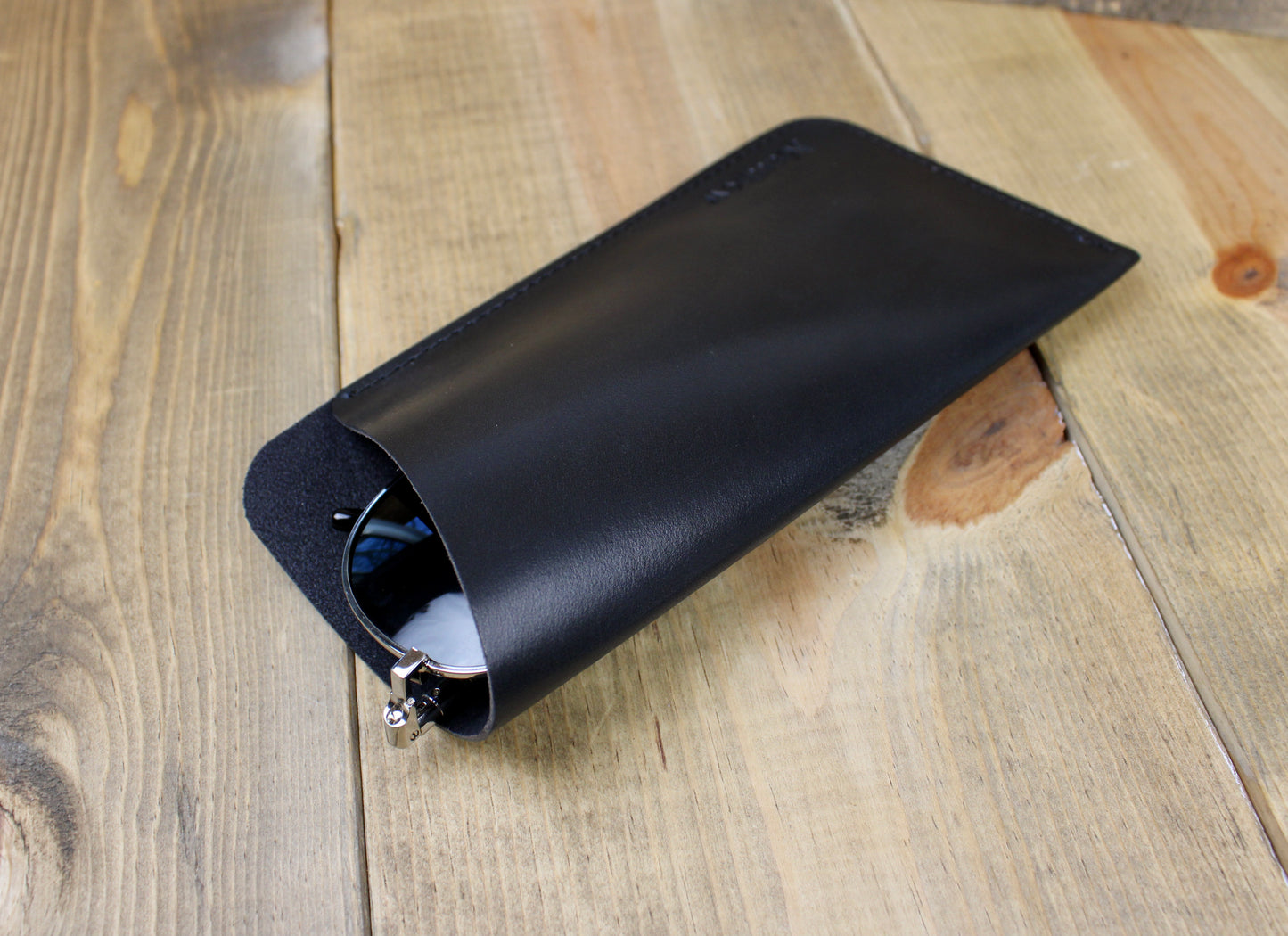 handmade leather glasses sleeve with personalization. leather glasses case for men or women. 3rd anniversary gift for men