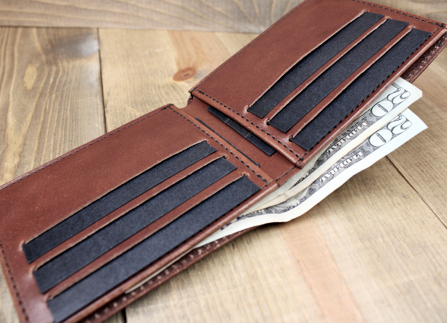 brown leather wallet. handmade leather wallet. personalized leather wallet. leather wallet for men. 3rd anniversary gift.