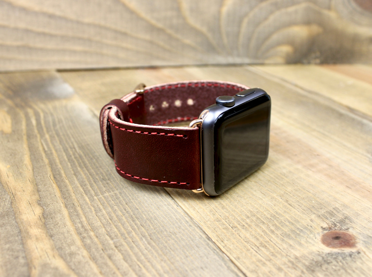 Handmade leather Apple Watch band. leather watch strap. classic wrap strap. mens leather watch band