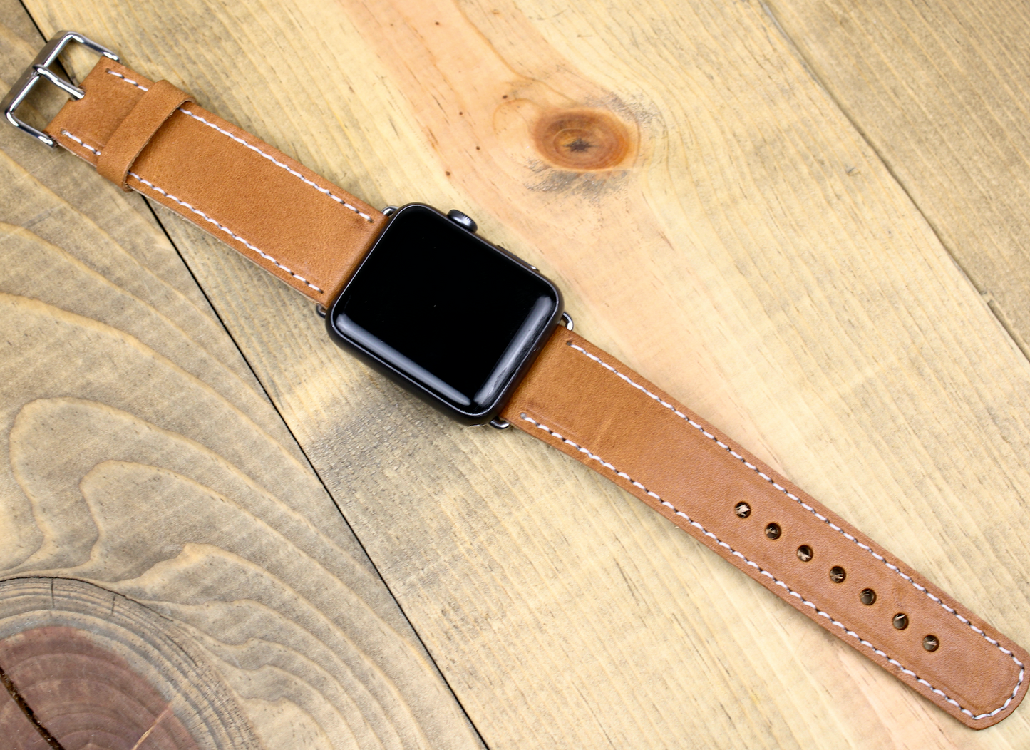 Handmade leather Apple Watch band. leather watch strap. classic wrap strap. mens leather watch band