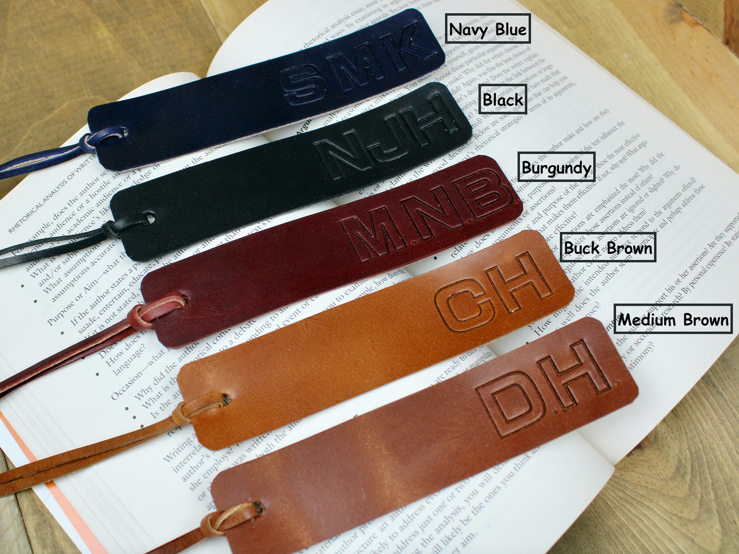 Elegant leather bookmark with a smooth finish and durable design, perfect for marking your place in any book with style
