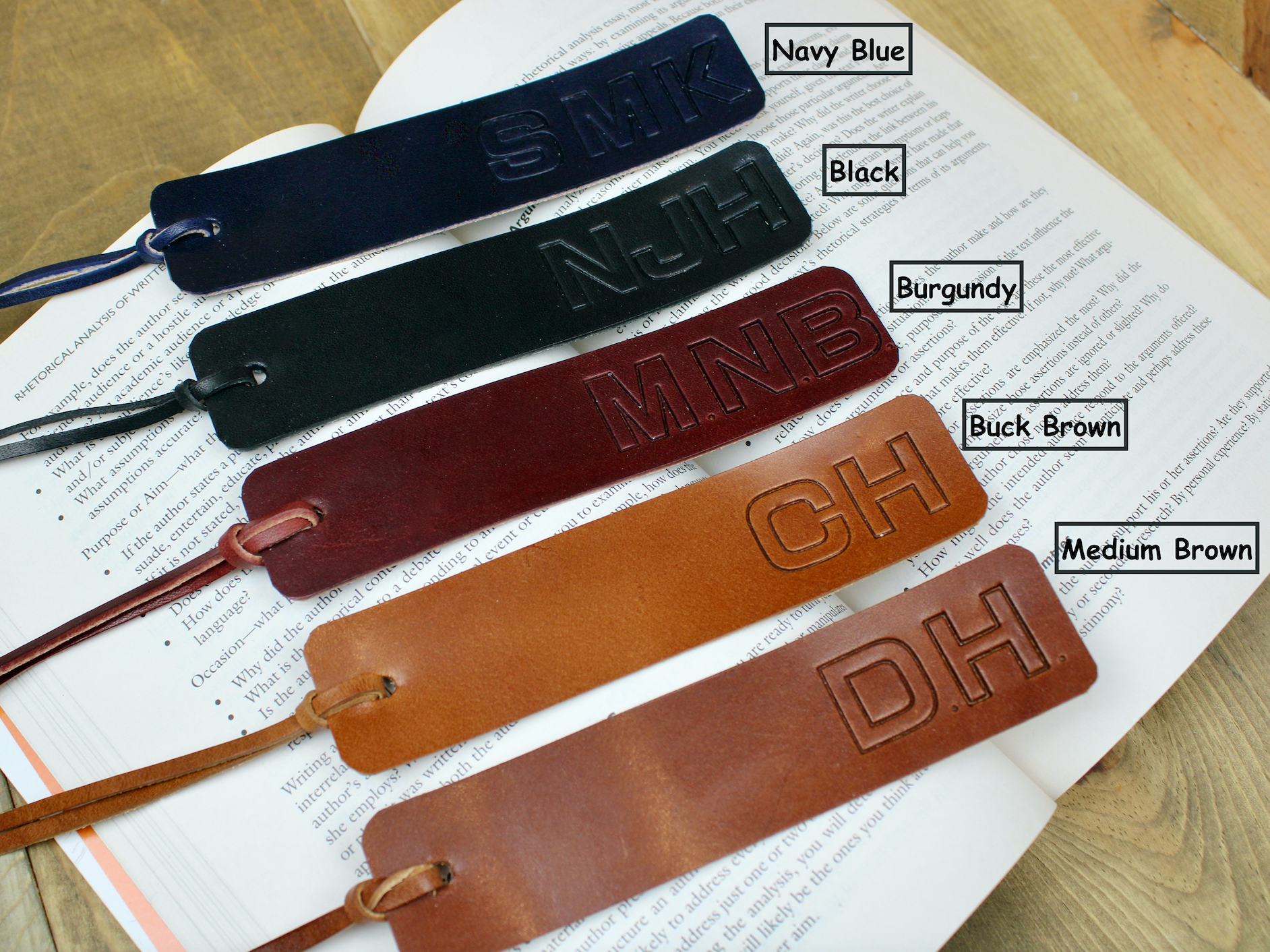 Elegant leather bookmark with a smooth finish and durable design, perfect for marking your place in any book with style