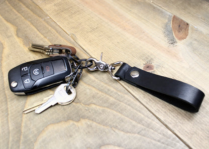 Leather Keychain with Snap Button