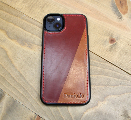 Buck Brown & Burgundy  Leather iPhone Case