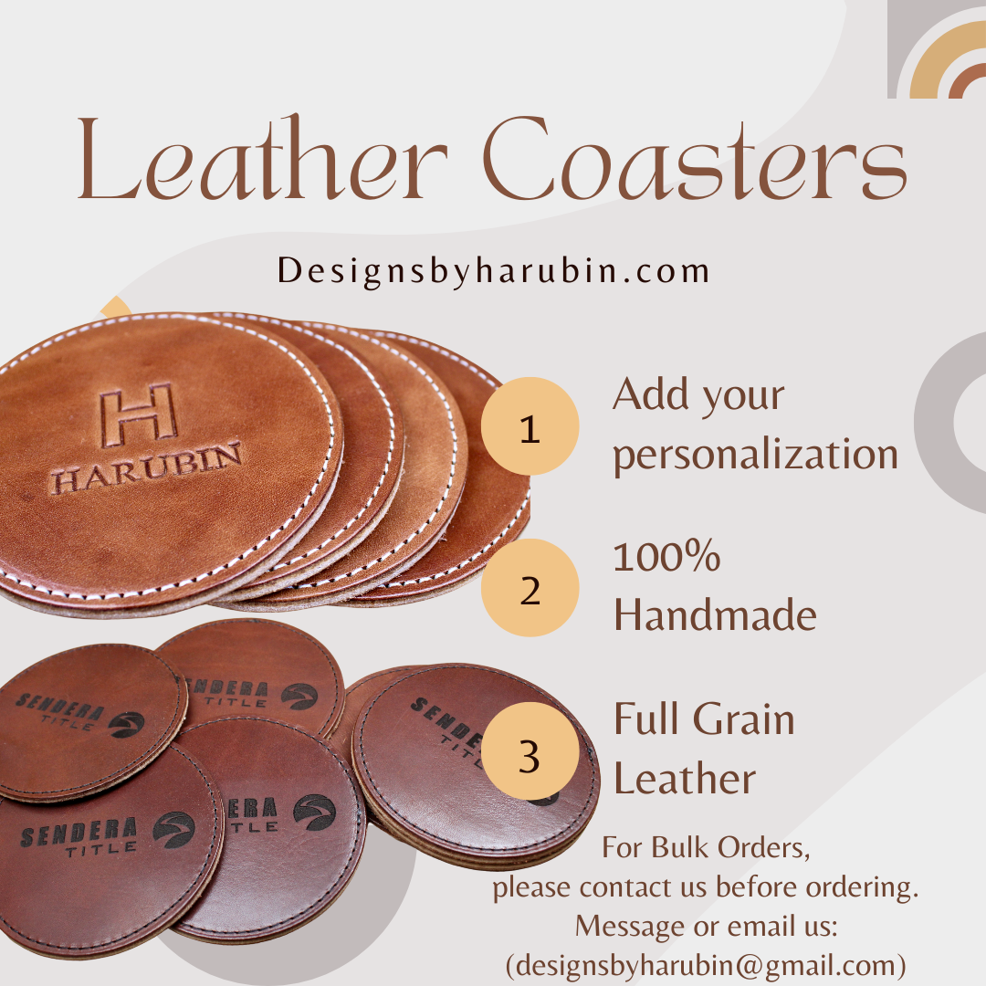 Leather Coasters (Stamped Personalization)