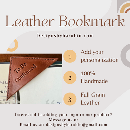 Leather Corner Bookmark