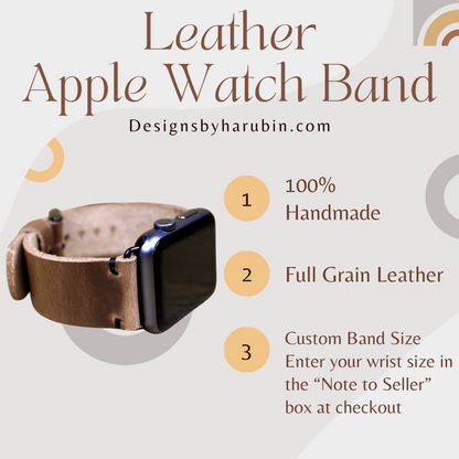 Black Leather apple watch Band