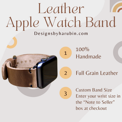 Brown Leather Apple Watch Band