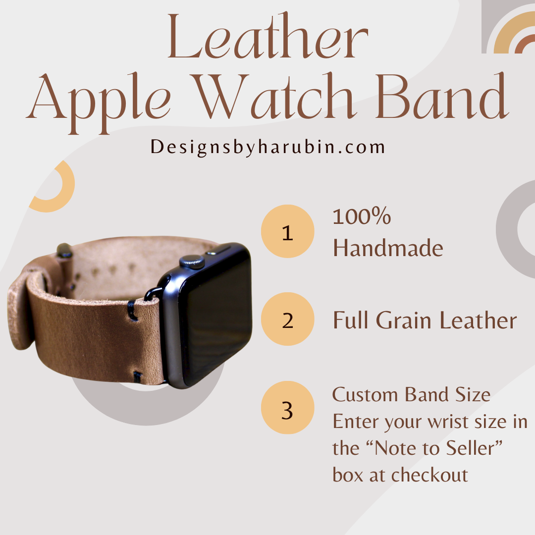 Burgundy Leather Apple Watch Band