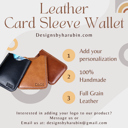 Black Leather Card Sleeve