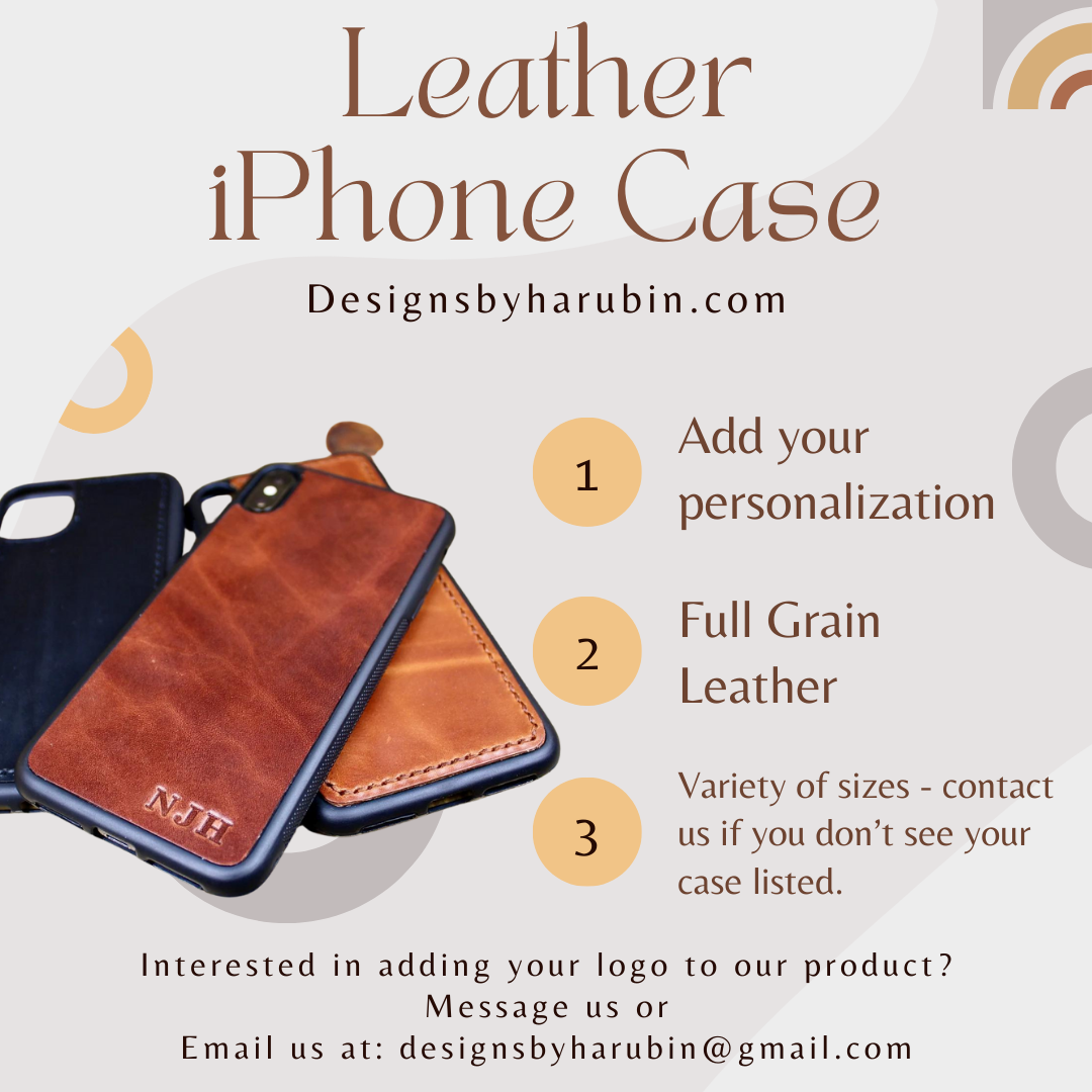 Navy Blue iPhone Leather Case