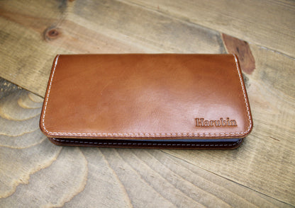 Buck Brown Leather Checkbook Holder