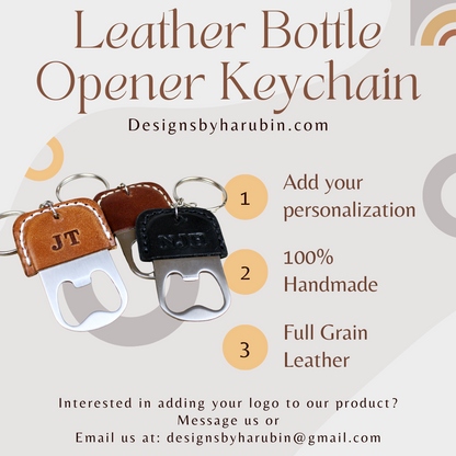 Leather Bottle Opener Keychain