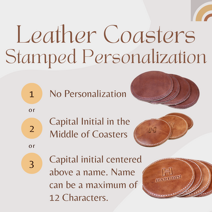 Leather Coasters (Stamped Personalization)