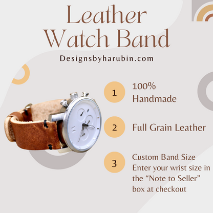 Brown Leather Standard Watch Band