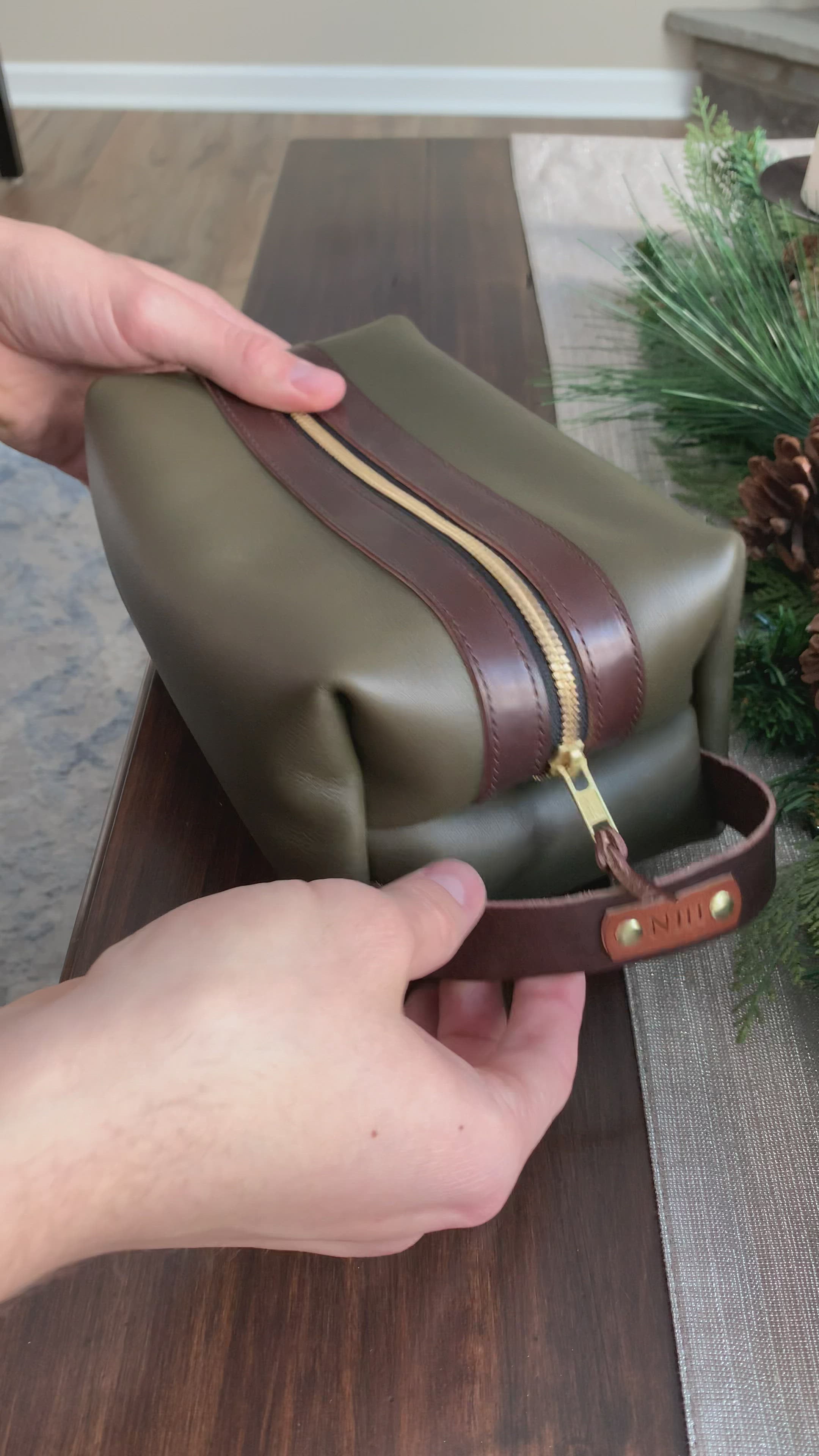 Leather dopp kit bag sale