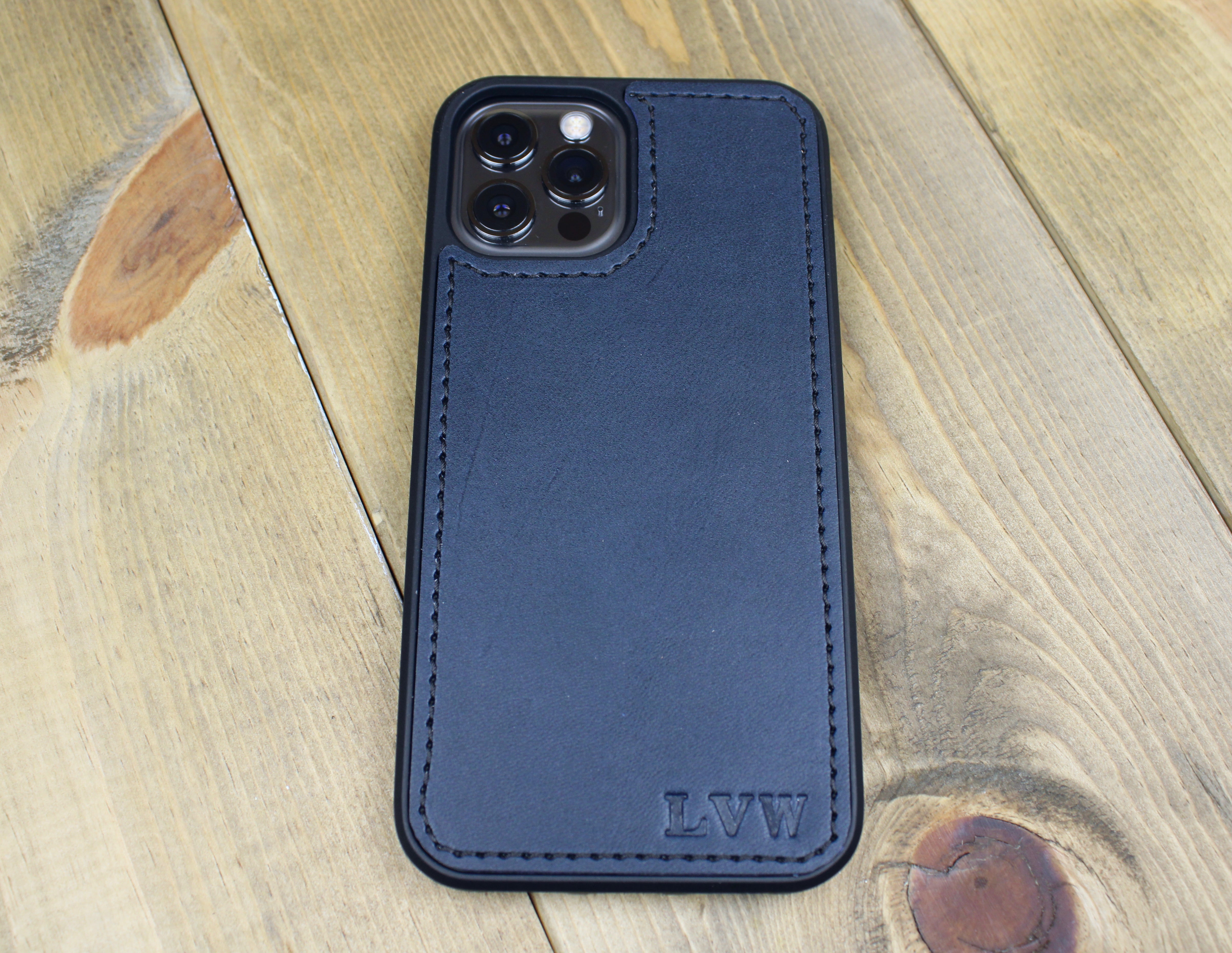 Navy Blue iPhone Leather Case