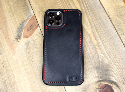 Black Leather iPhone case. Handmade leather iPhone case for men or women. iPhone 7, iPhone 8, iPhone SE, iPhone 11, iPhone 11 Pro, iPhone 11 Pro max, iPhone 12, iPhone 12 Pro, iPhone 12 Pro max, iPhone 13, iPhone 13 pro, iPhone 13 pro max leather case. 