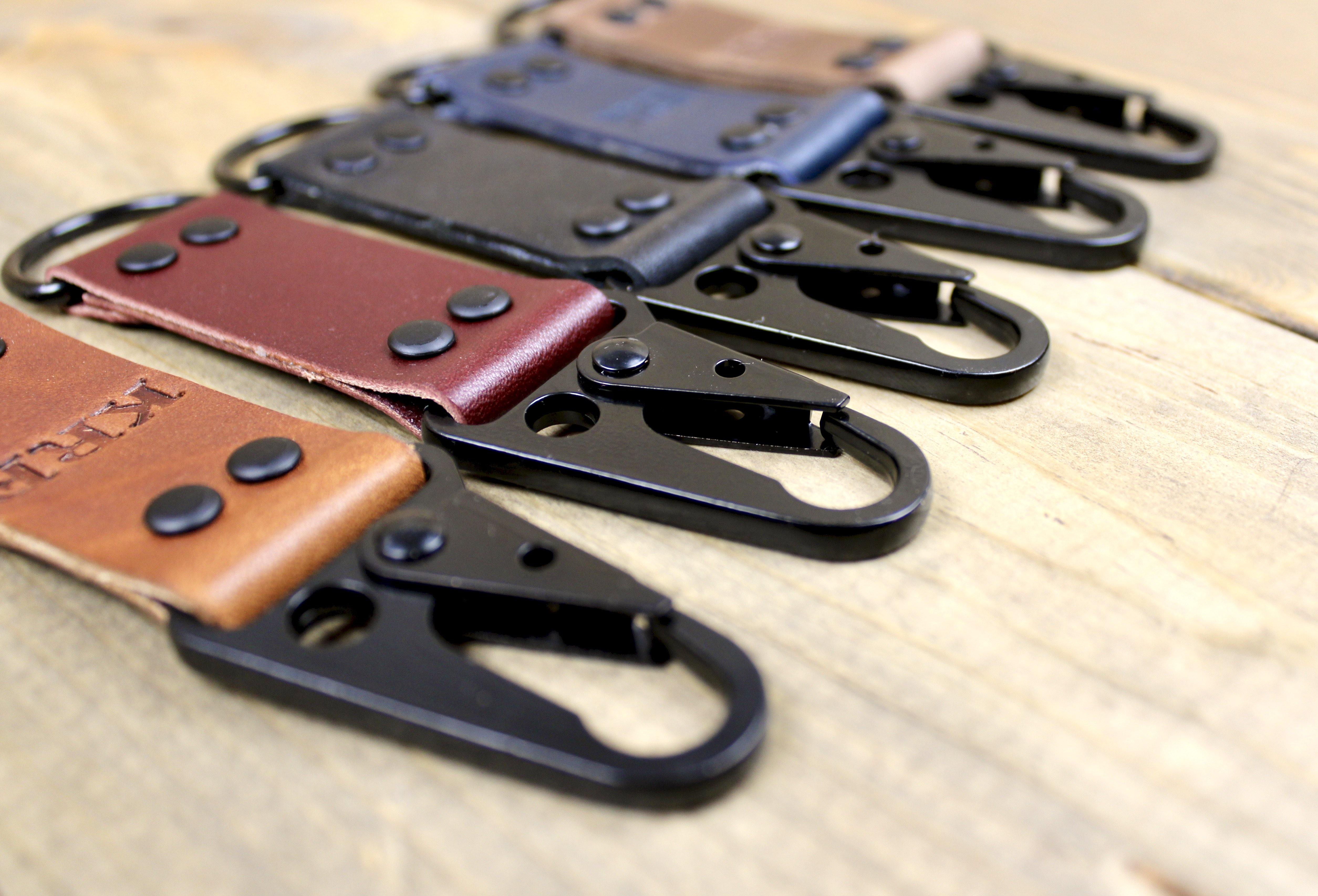 Handmade Leather Belt Clip Keychain | Made in The USA Brown