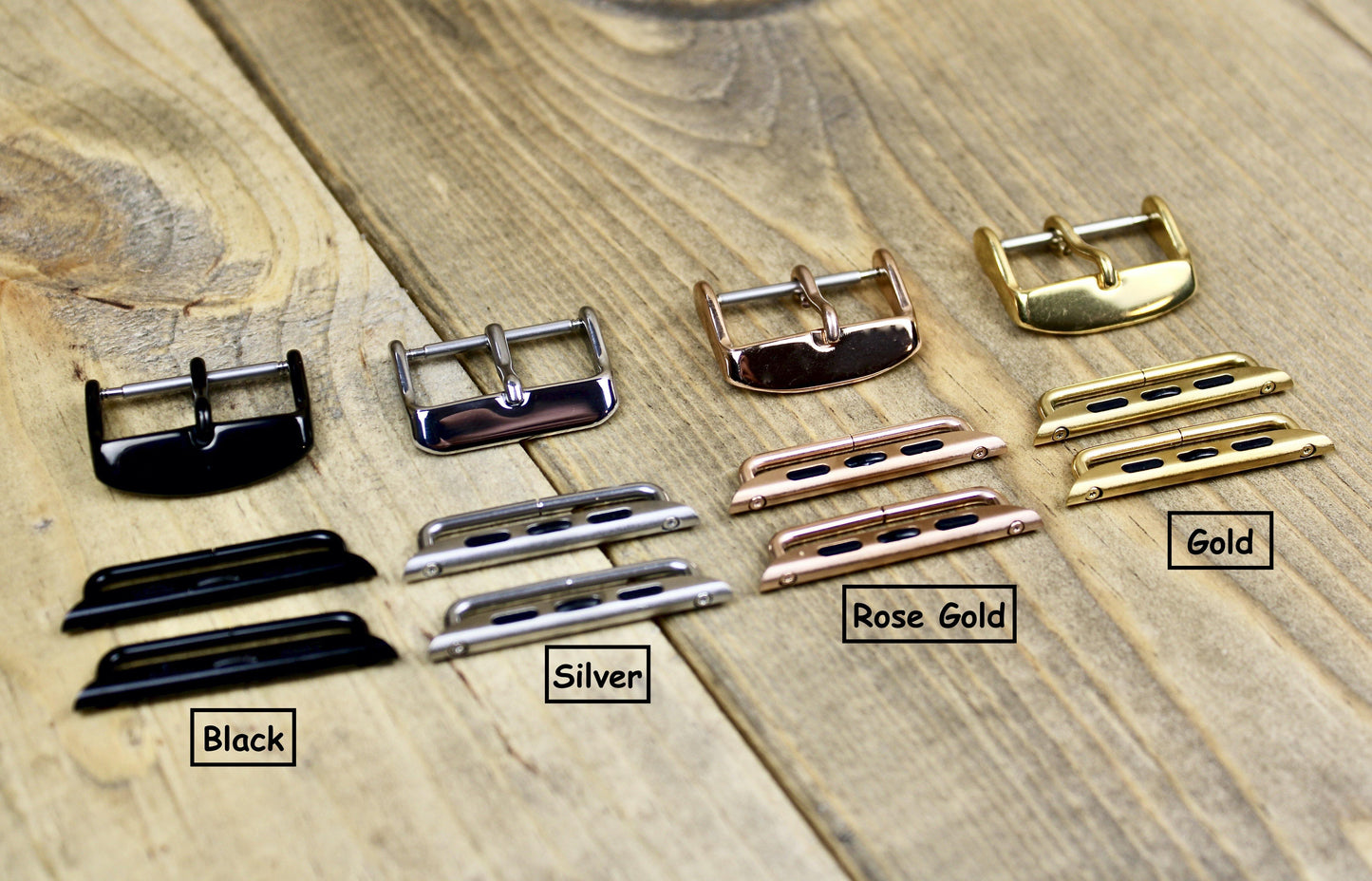 Black, Silver, Rose Gold, Gold Apple Watch Adapters 