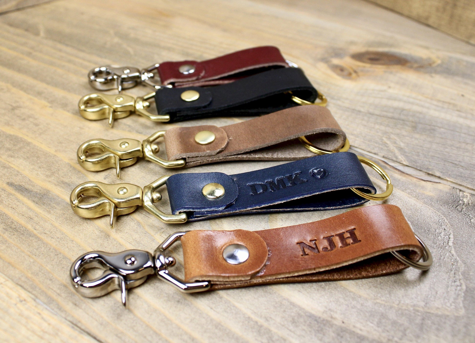 Designs by Harubin Leather Couples Keychain Set Burgundy