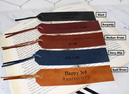 Personalized leather bookmark. Handmade leather bookmark. Custom made bookmark. leather gift for men. leather gift for women. book gift for men. booklover gift. graduation gift for men. gift for husband. leather accessory. 3rd anniversary leather gift.