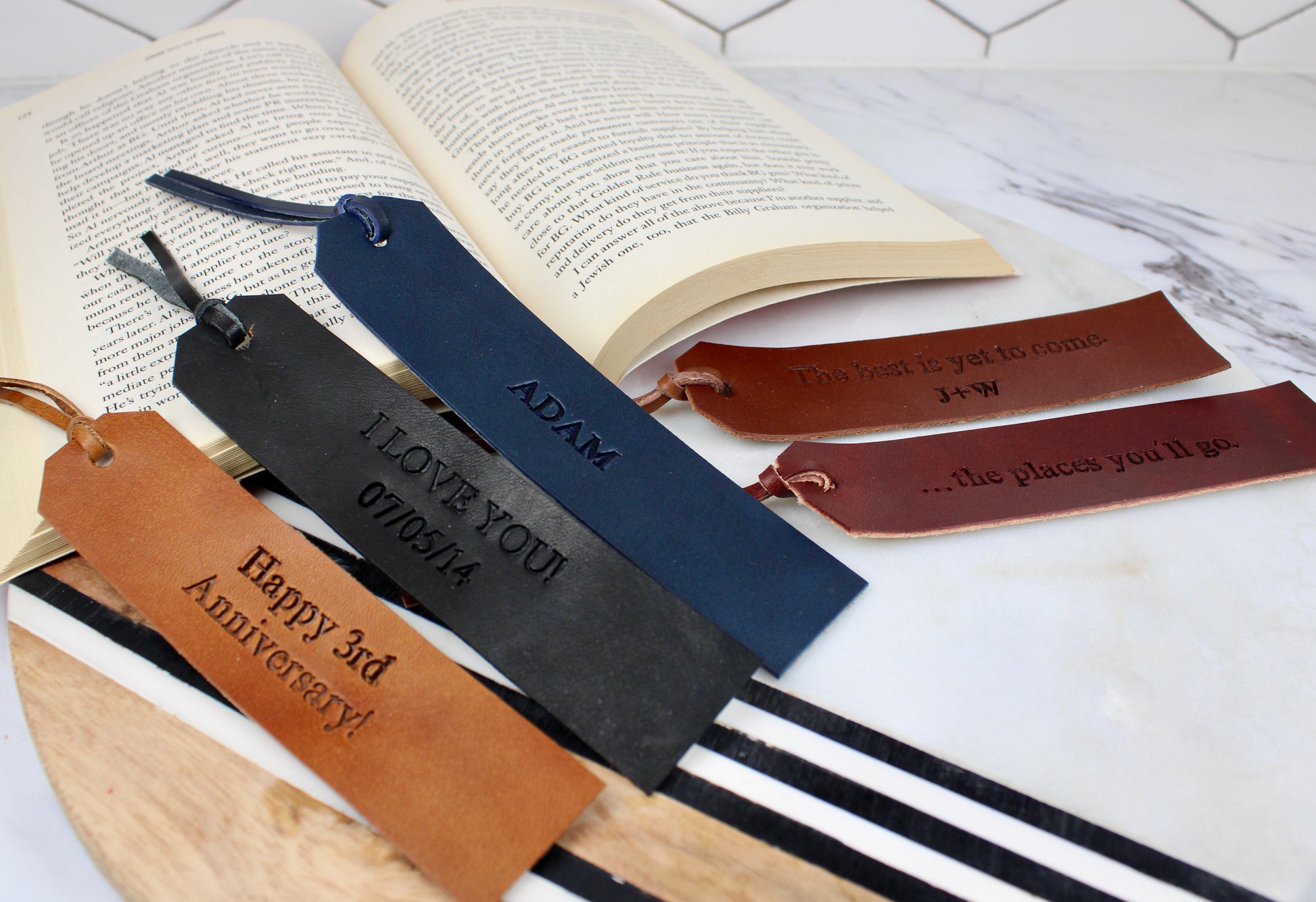 DIY Kit for Hearty Leather Bookmark, Handmade Gift Personalized Engrav