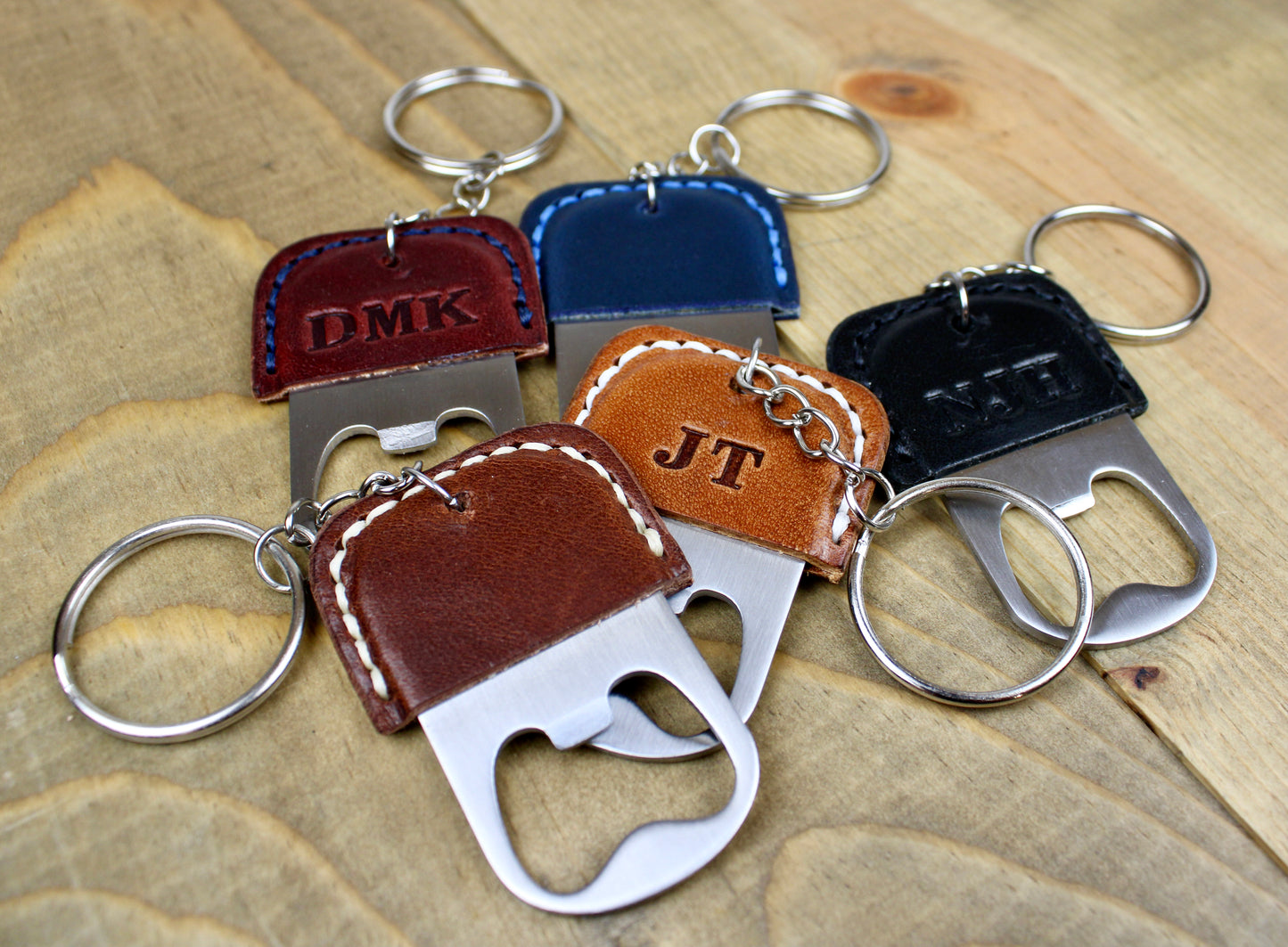 Leather Bottle Opener Keychain