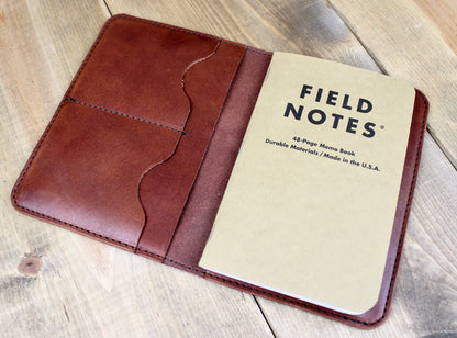 Field Notes Leather Journal. Handmade in USA. Personalized Leather Notebook. Refillable leather notebook. Leather Accessory for men. 3rd anniversary leather gift. Leather gift for boss or coworker. 