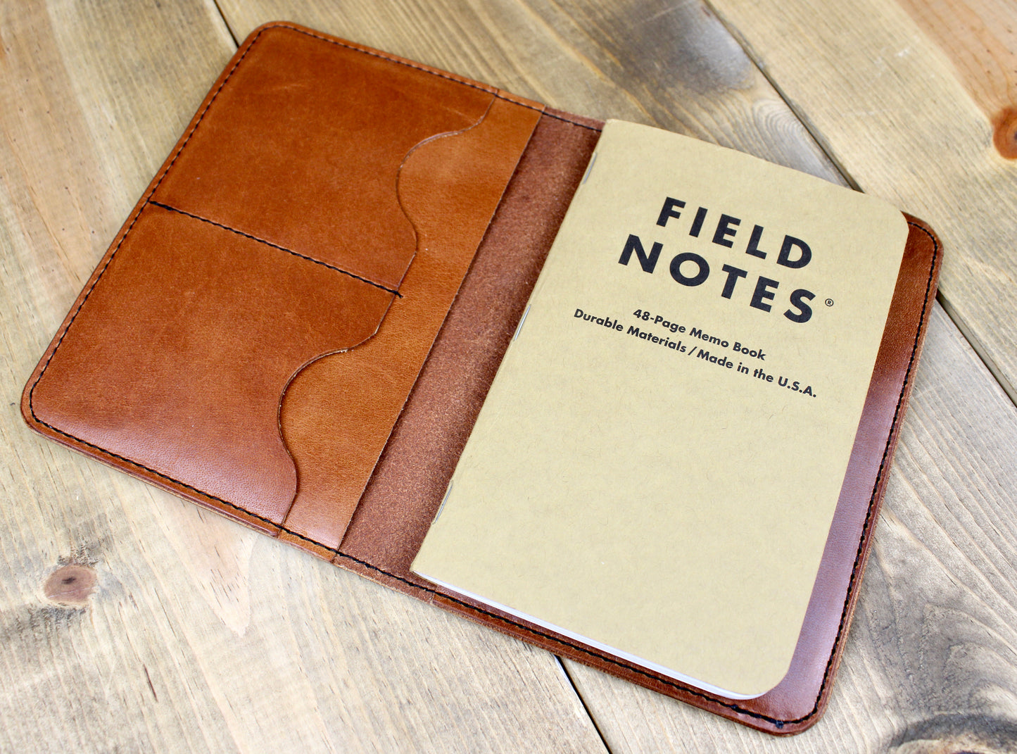 Handmade Leather Journal Cover. Made in USA. Field Notes refillable notebook. Personalized leather journal. handmade leather accessory for men or women