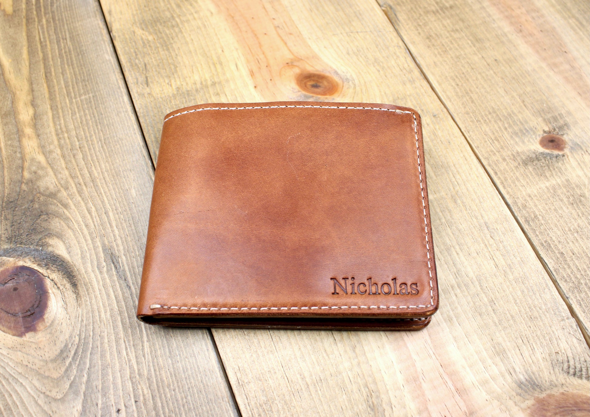 Handmade Leather Wallet / Personalized Leather Men Wallet / 