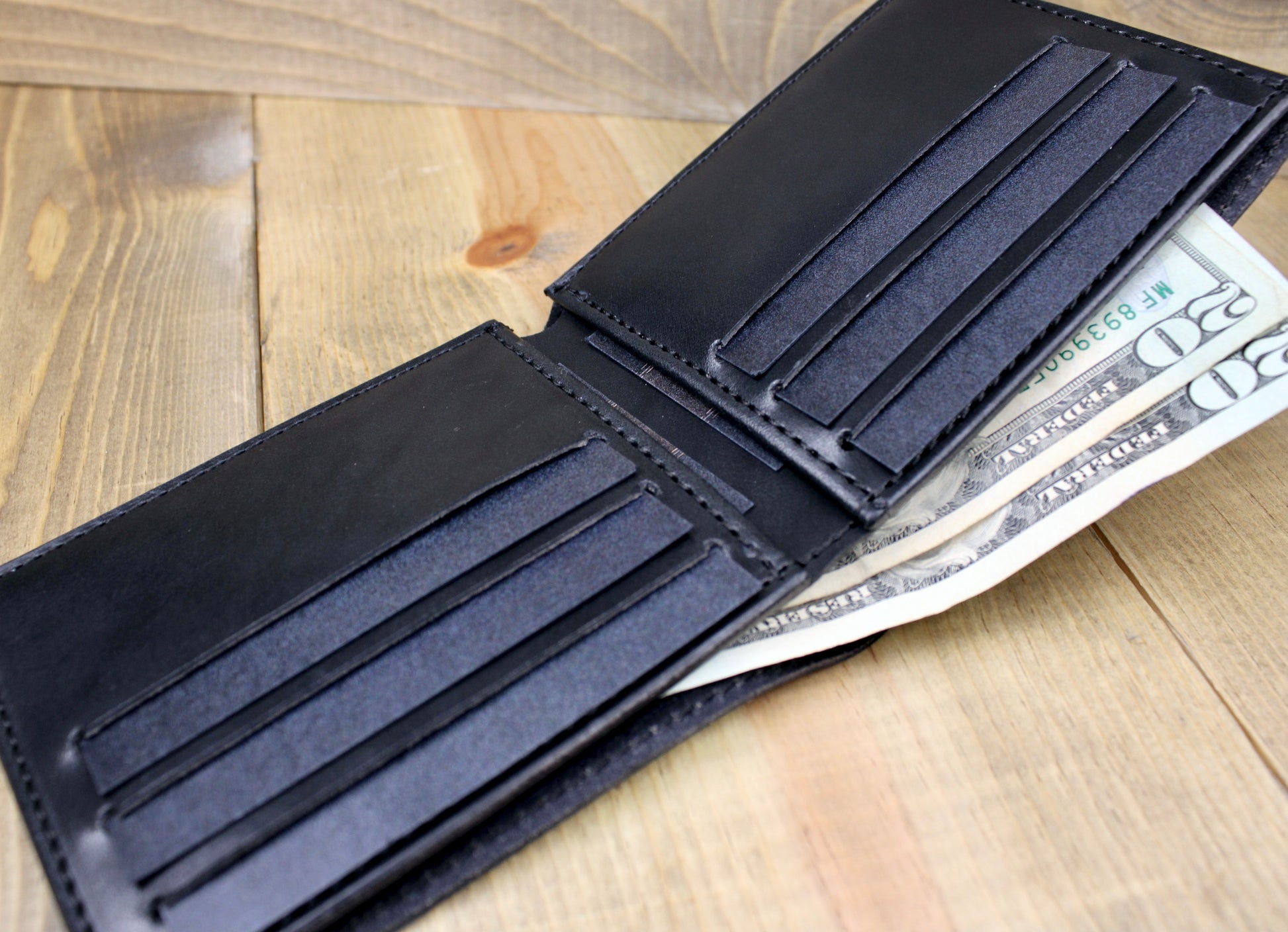 black leather wallet. handmade leather wallet. personalized leather wallet. leather wallet for men. 3rd anniversary gift.