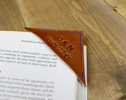 Leather Corner Bookmark