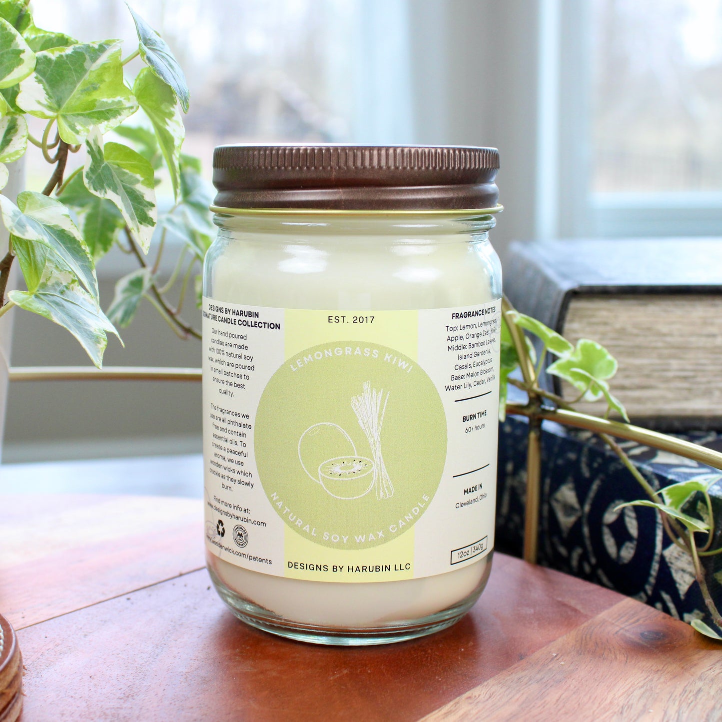 Lemongrass Kiwi Soy Candle