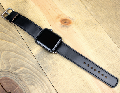 Black Leather apple watch Band