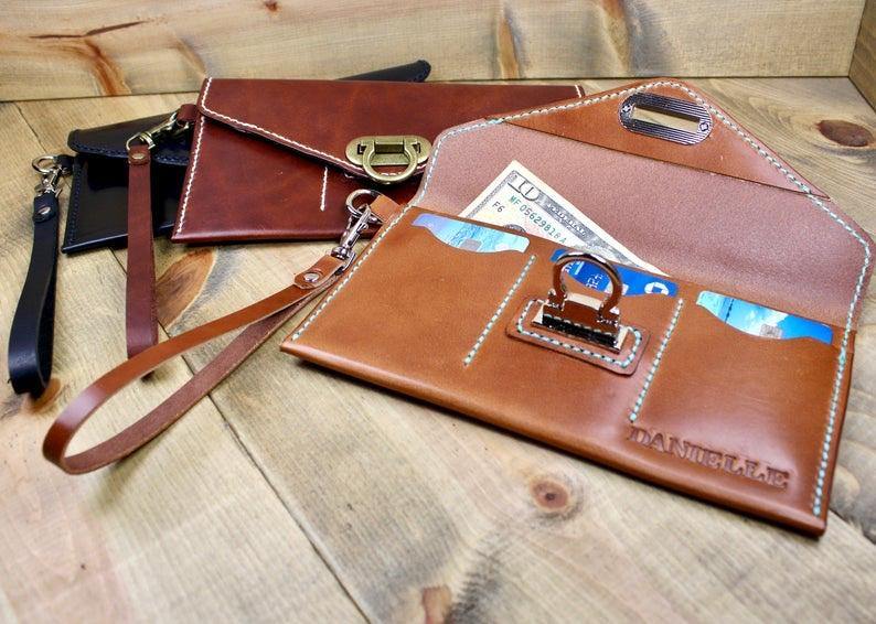 Leather Wristlet Wallet - Designs By Harubin