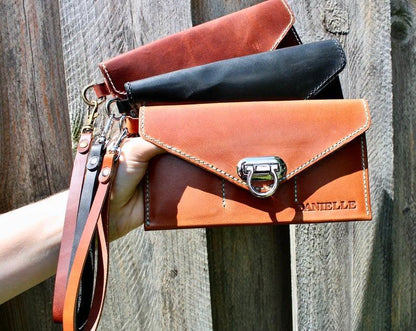 Leather Wristlet Wallet - Designs By Harubin